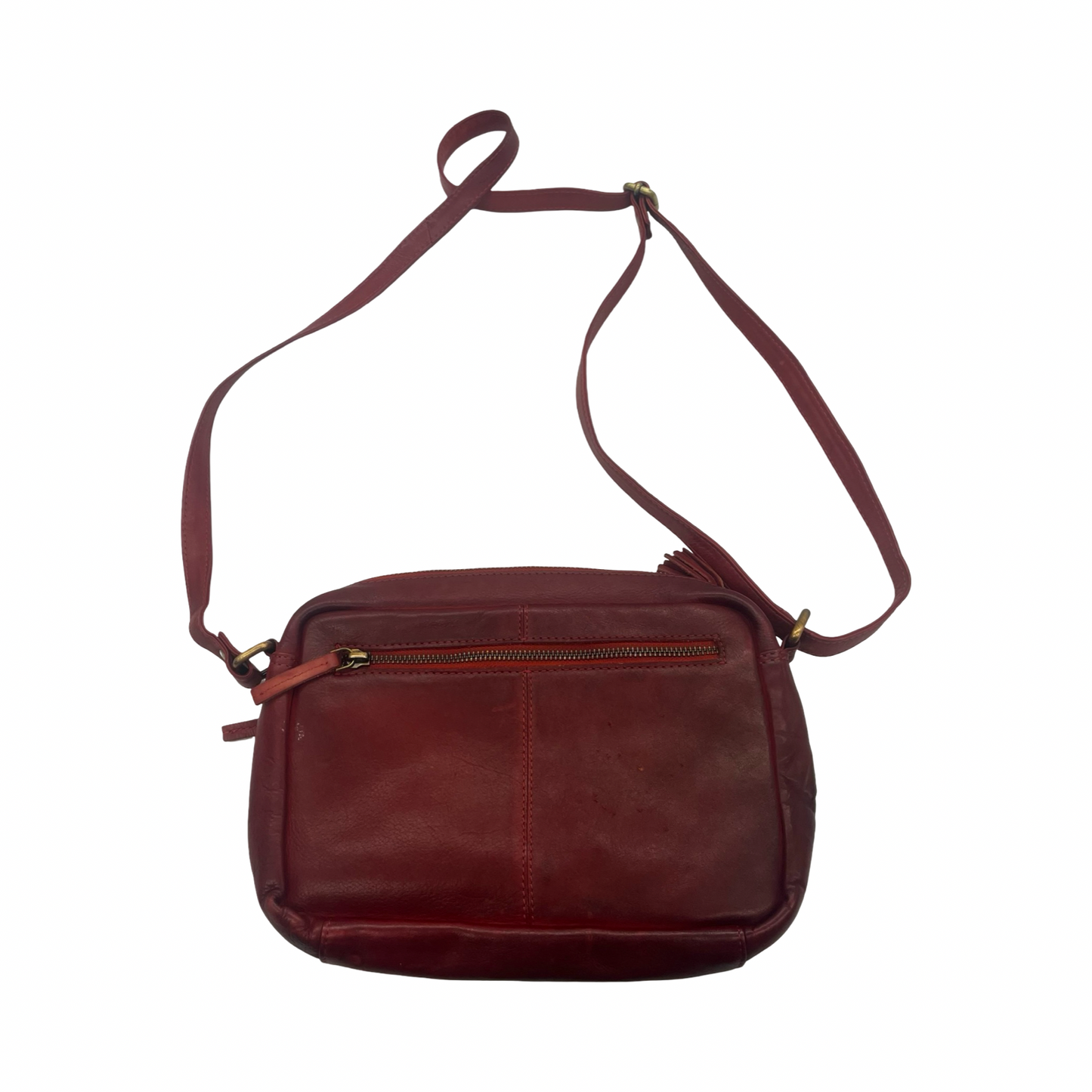 Crossbody Leather By Clothes Mentor In Red, Size:Medium