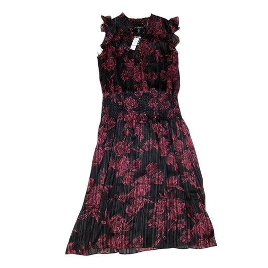 Dress Casual Midi By White House Black Market In Black & Red, Size:L
