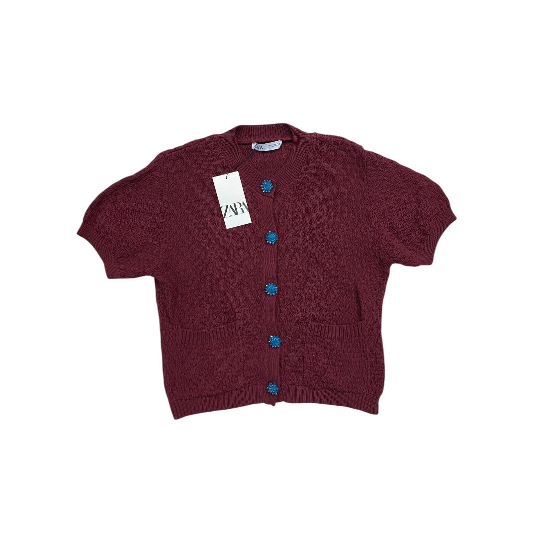 Sweater Ss By Zara In Maroon, Size:Xl