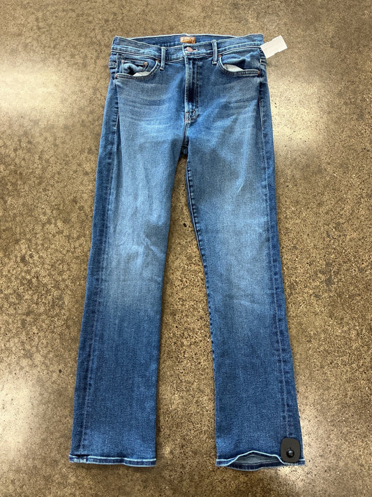 Jeans Straight By Mother Jeans In Blue Denim, Size:12