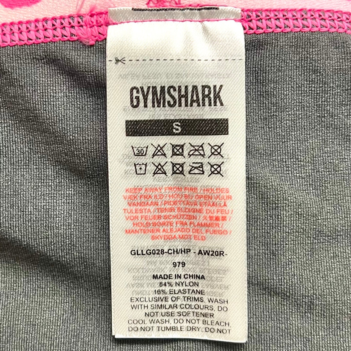 Athletic Leggings By Gym Shark In Grey & Pink, Size: S