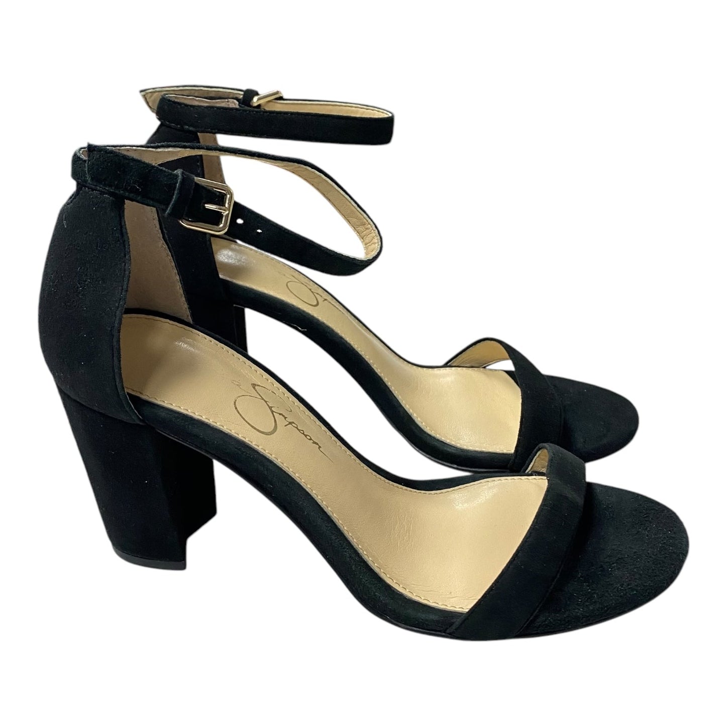 Sandals Heels Block By Jessica Simpson In Black, Size:6