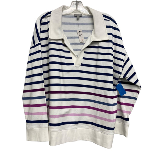 Sweatshirt Collar By Talbots In Blue & White, Size:2X