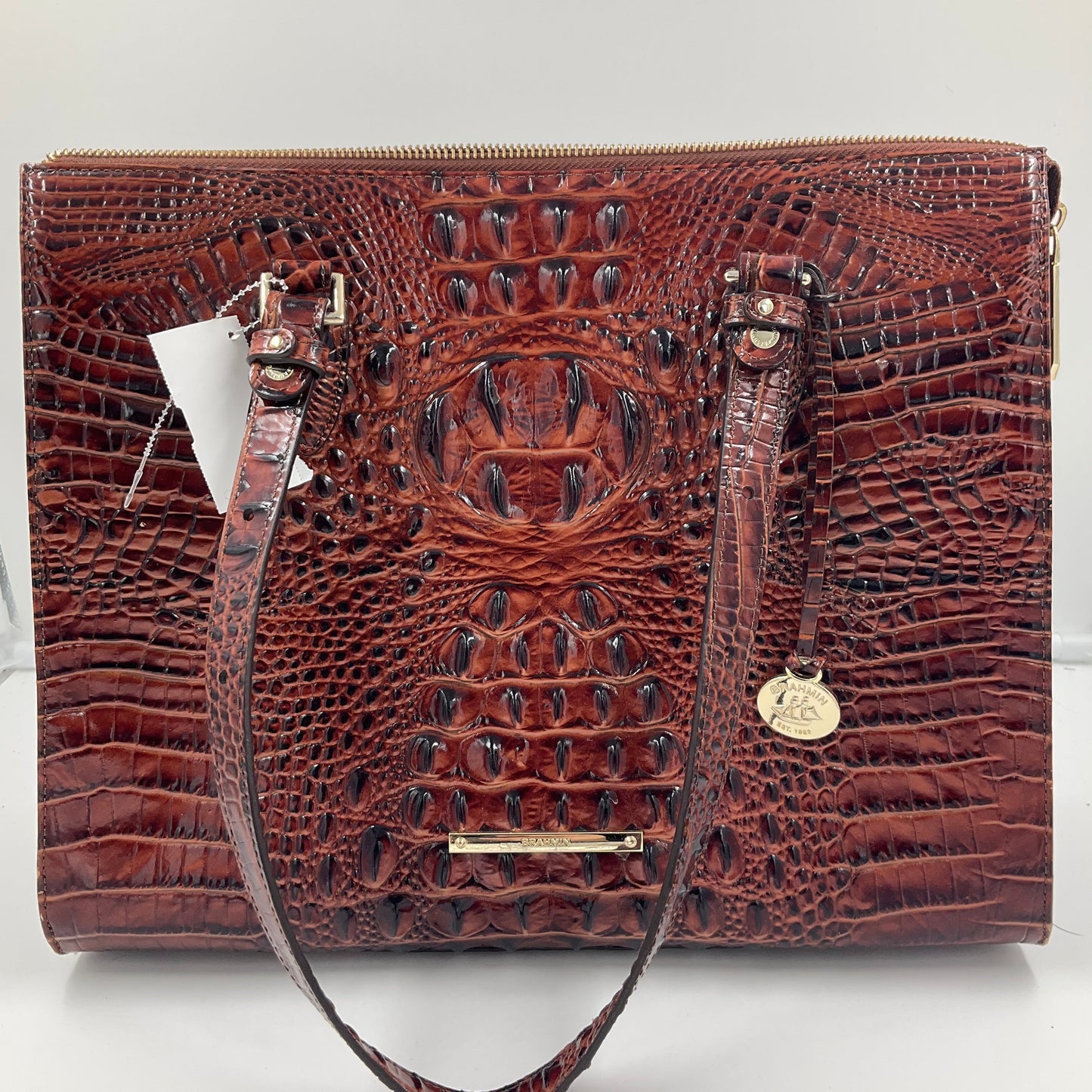 Handbag Designer By Brahmin In Brown, Size:Large