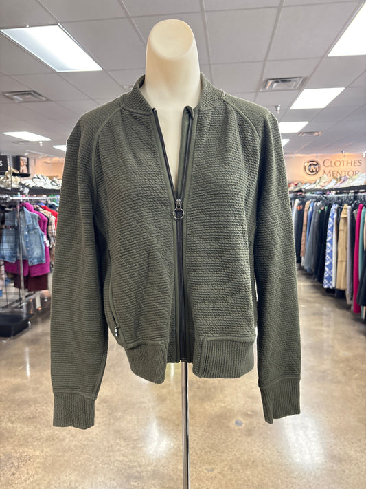 Athletic Jacket By Lululemon In Green, Size:8