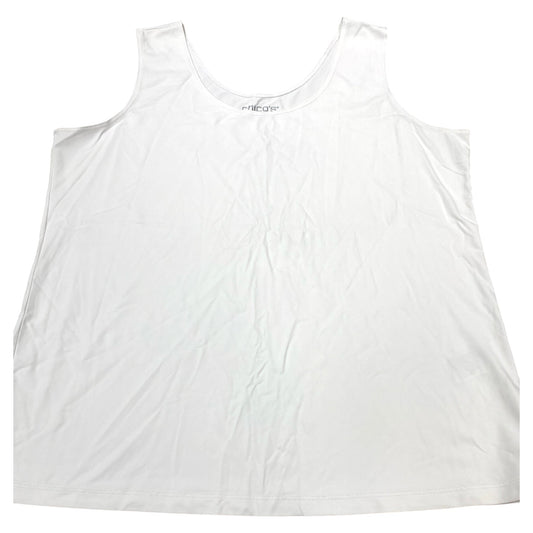 Top Sleeveless Basic By Chicos In White, Size:Xl