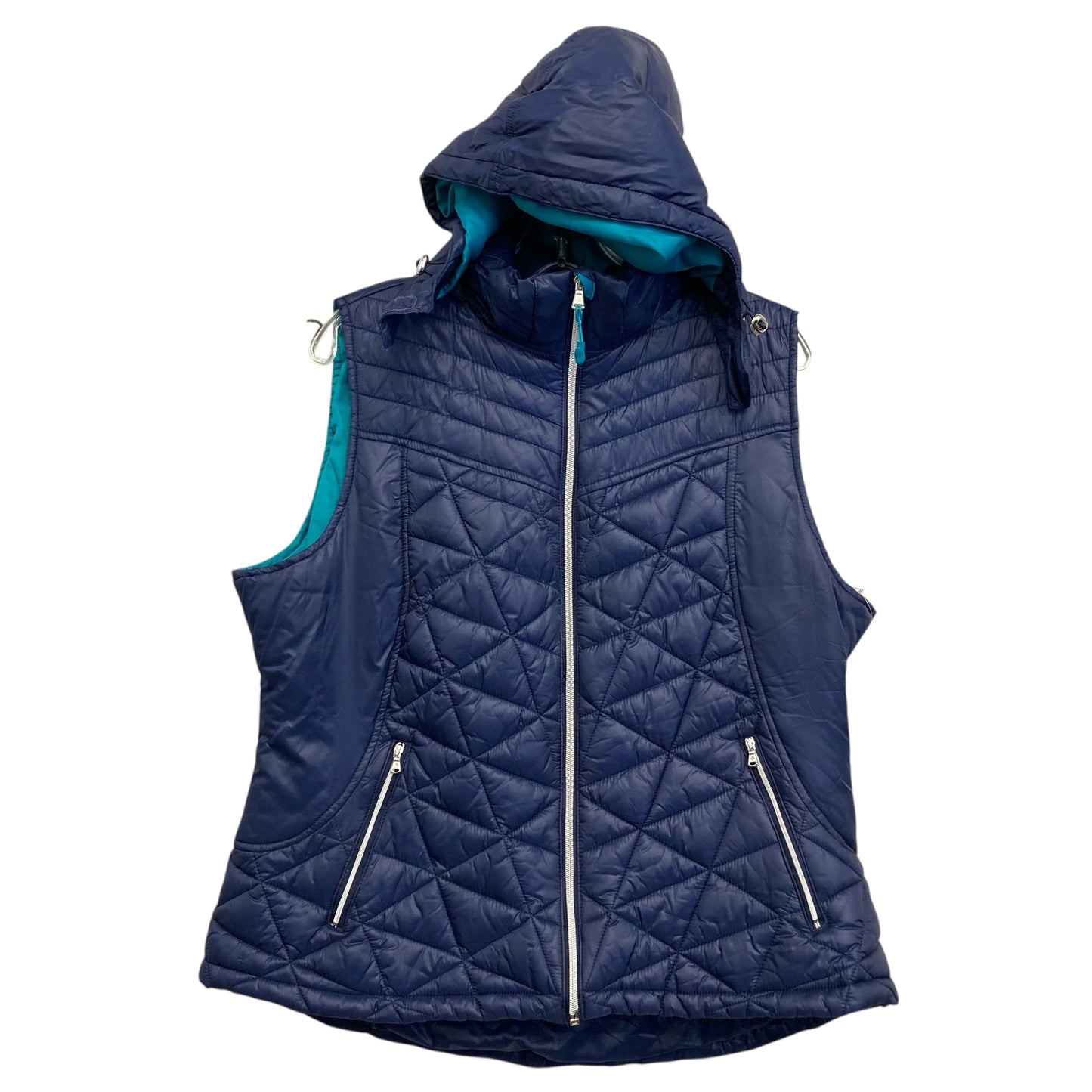 Vest Puffer & Quilted By Tek Gear In Navy, Size:1X