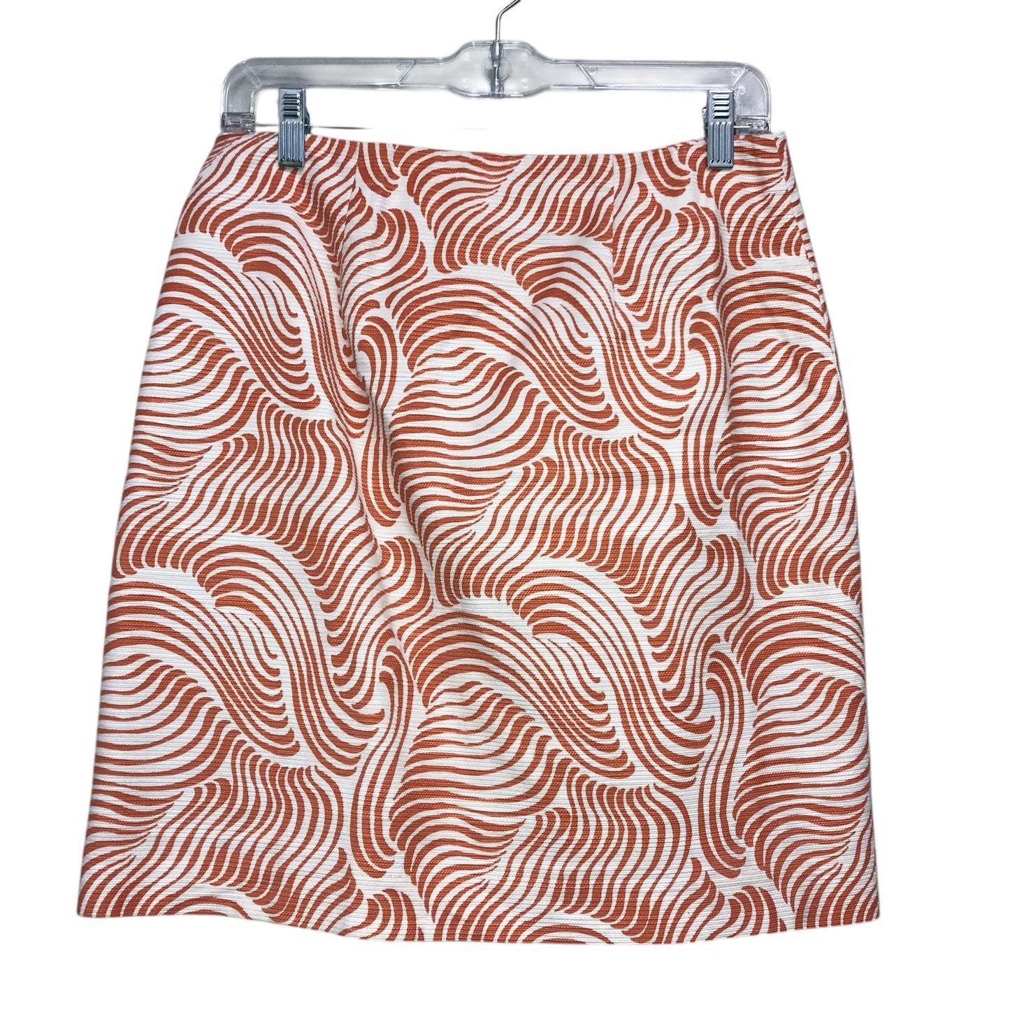 Skirt Mini & Short By Ann Taylor In Orange & White, Size:4