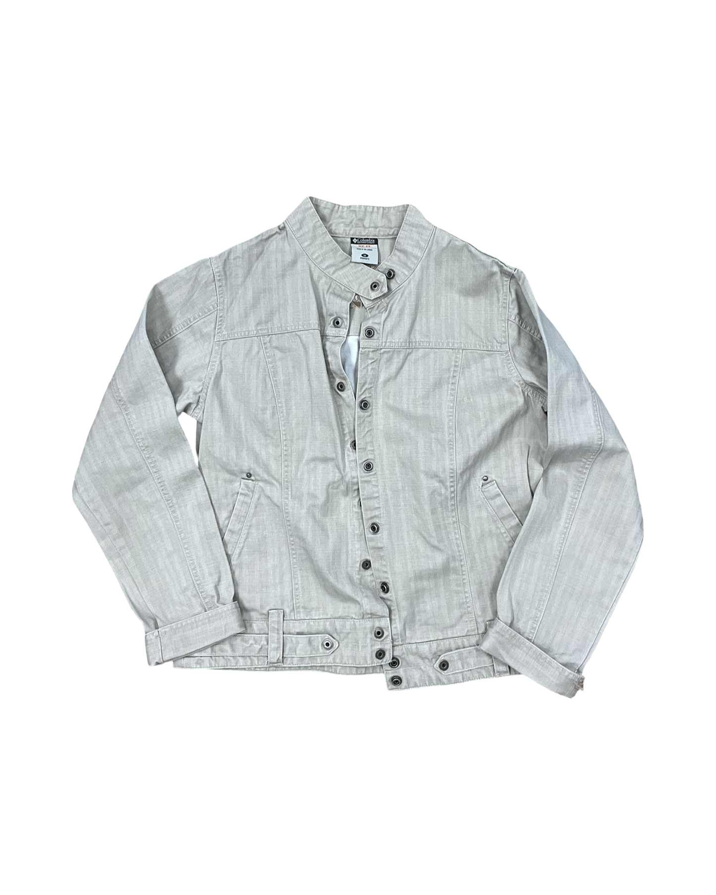Jacket Denim By Columbia In Tan Denim, Size:M