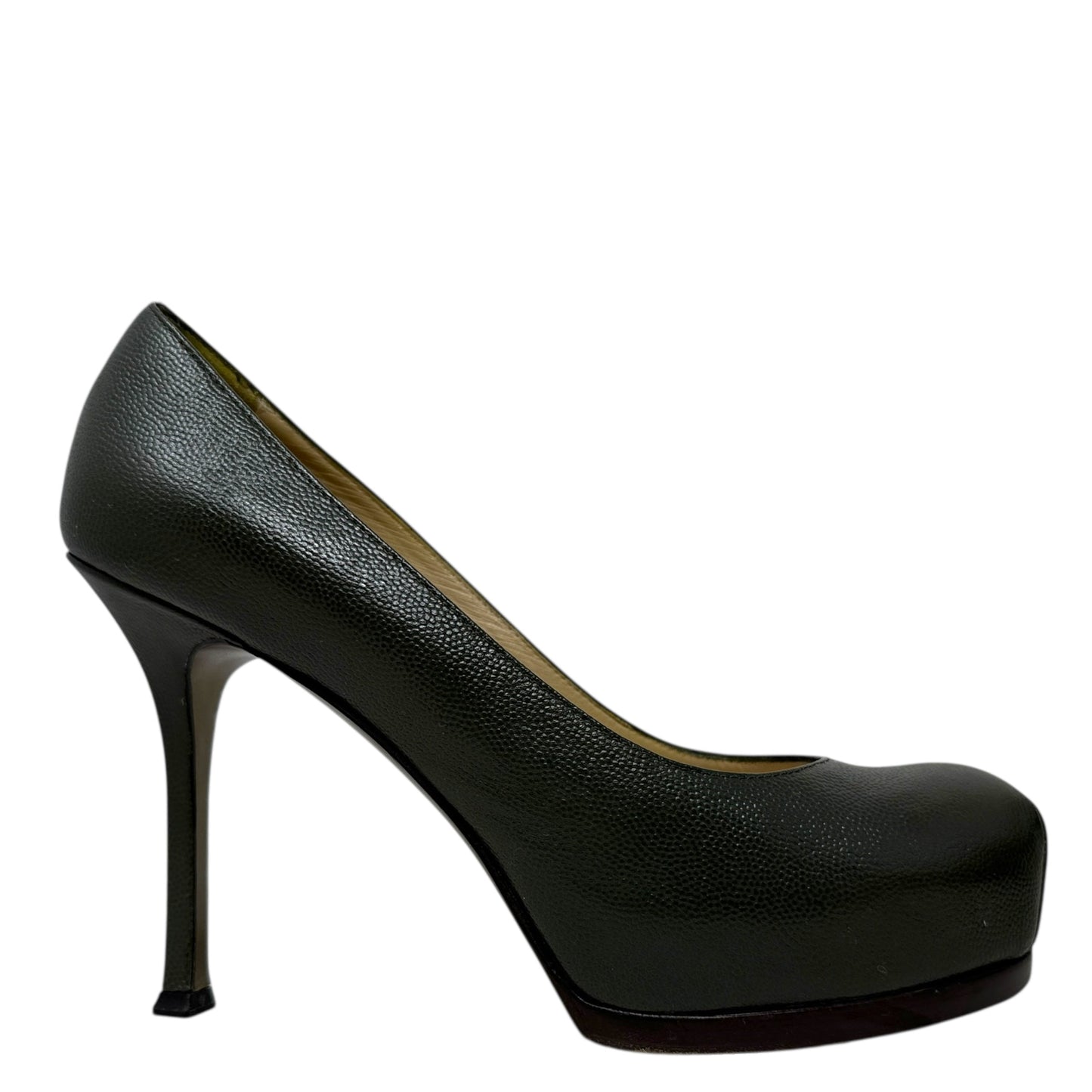 Tribtoo Platform Stiletto Pumps Luxury Designer By Yves Saint Laurent In Green, Size: 7
