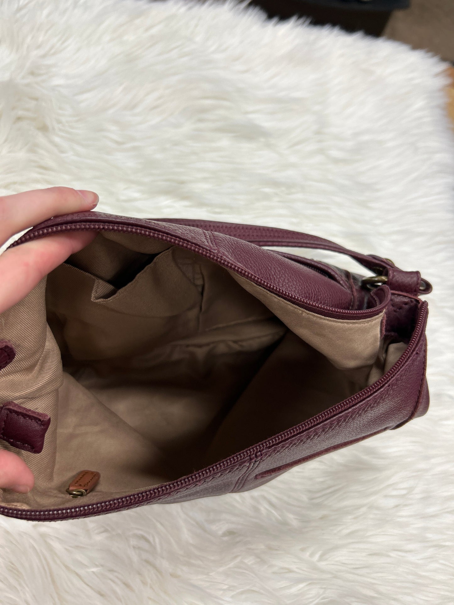Handbag Leather By The Sak In Purple, Size:Medium