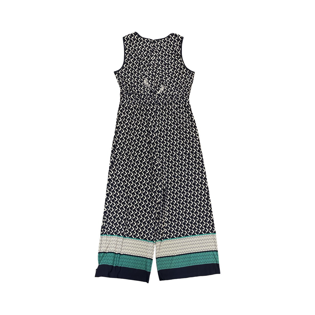 Jumpsuit By Jessica Howard In Blue & White, Size:L