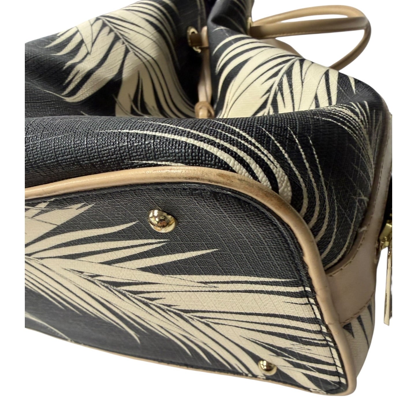 Handbag Designer By Brahmin In Black & Tan, Size:Large