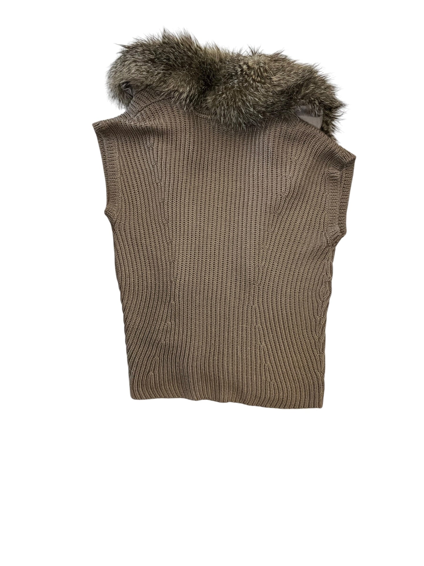 Vest Sweater By Chicos In Brown, Size:L