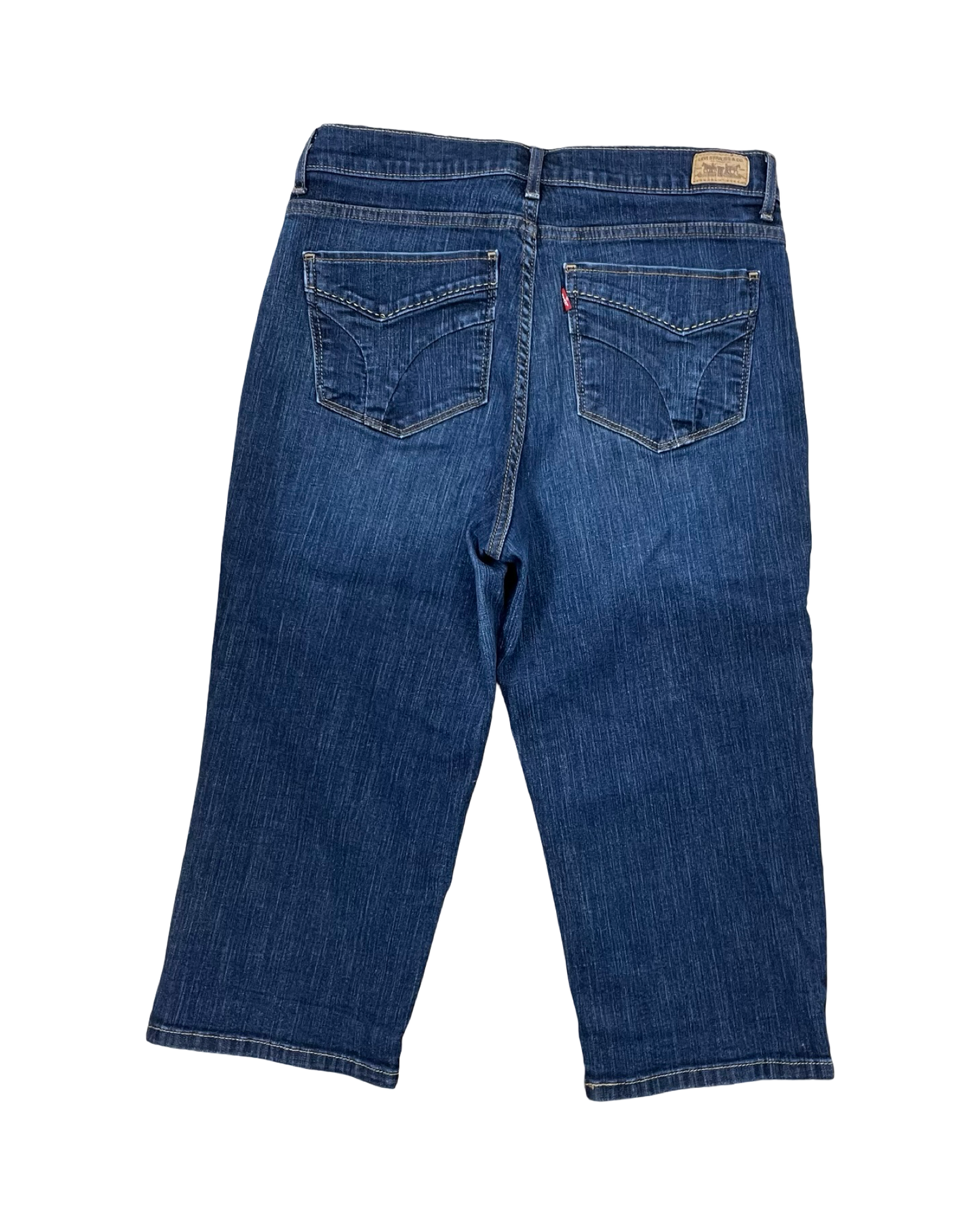Jeans Cropped By Levis In Blue Denim, Size:14