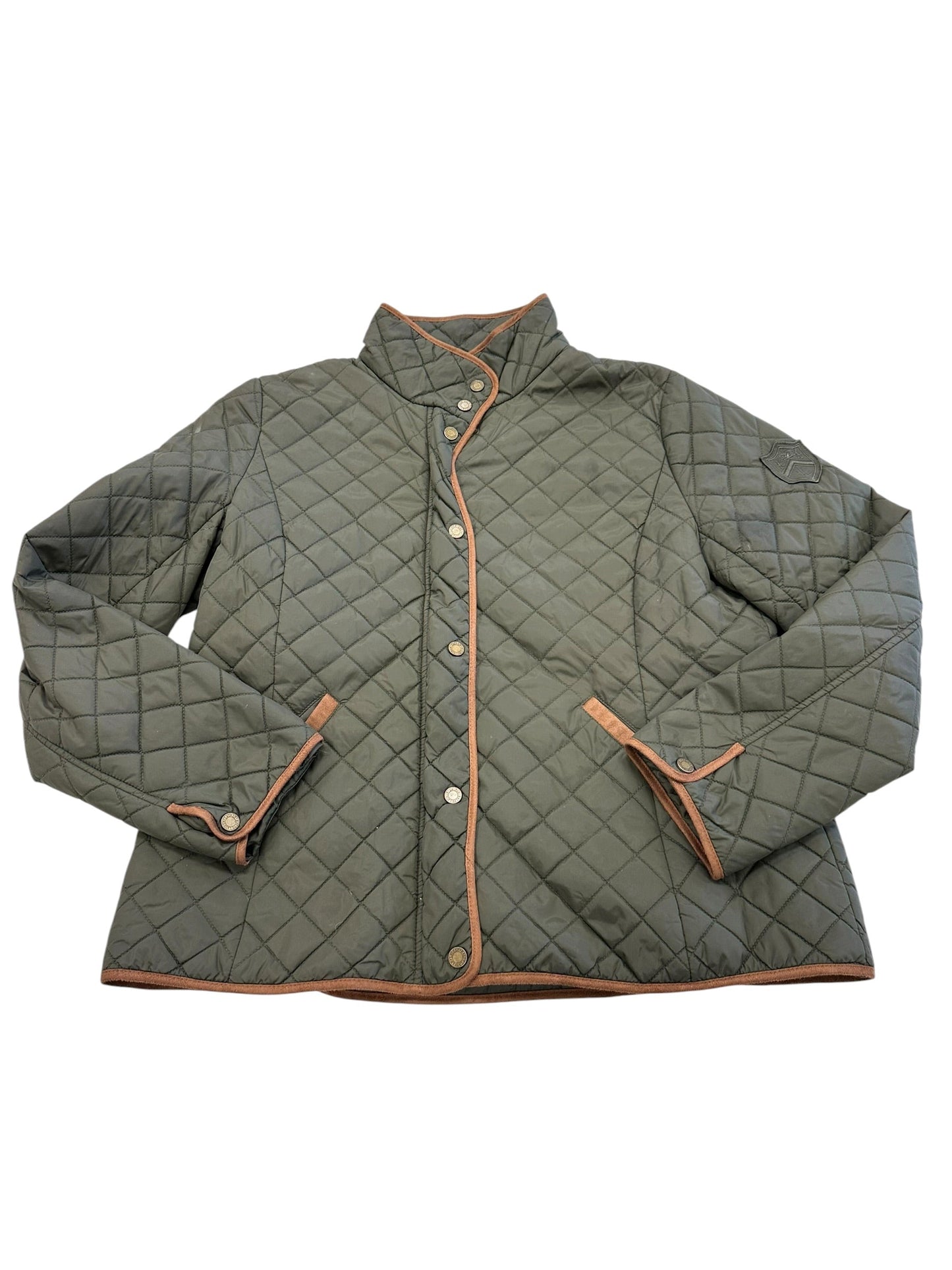Jacket Puffer & Quilted By Lauren By Ralph Lauren In Green, Size:L