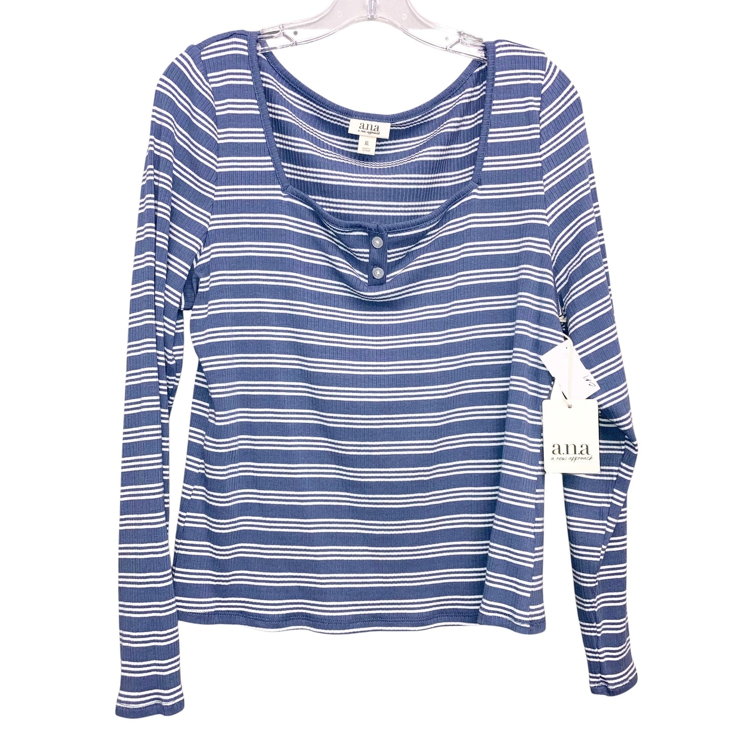 Top Ls Basic By Ana In Striped Pattern, Size:Xl