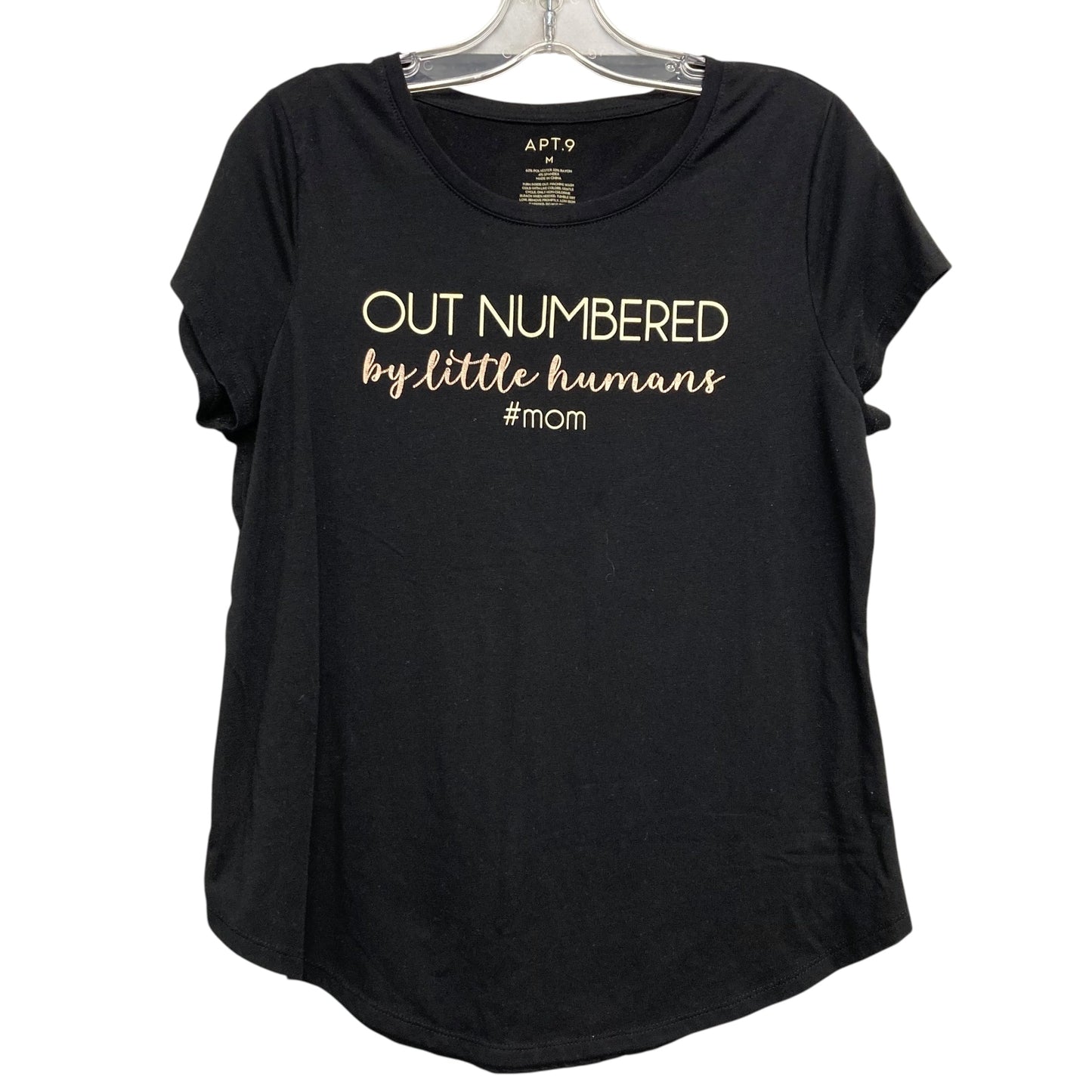 Top Ss Basic By Apt 9 In Black, Size:M