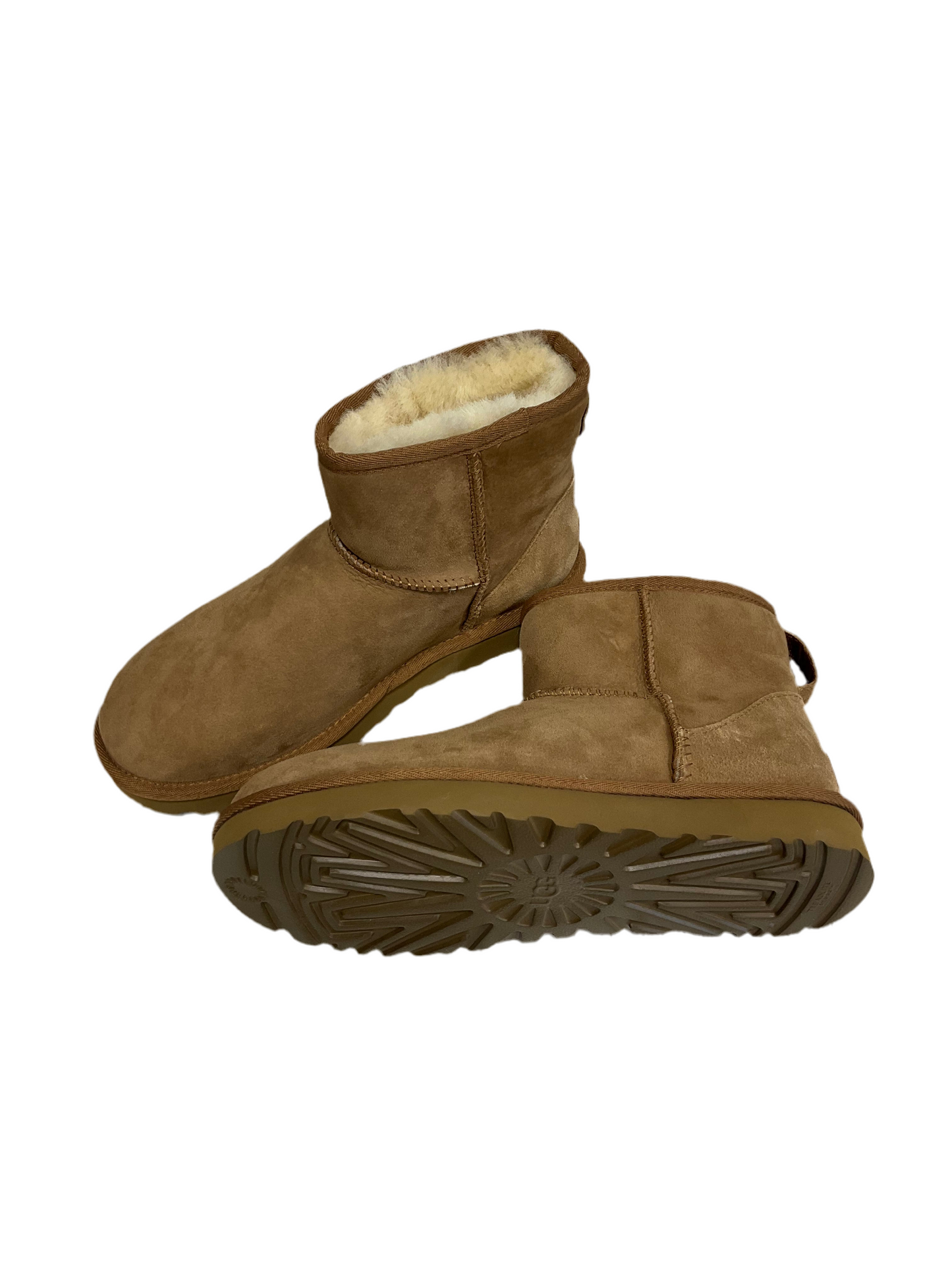 Brown Boots Ankle Flats Ugg, Size 7