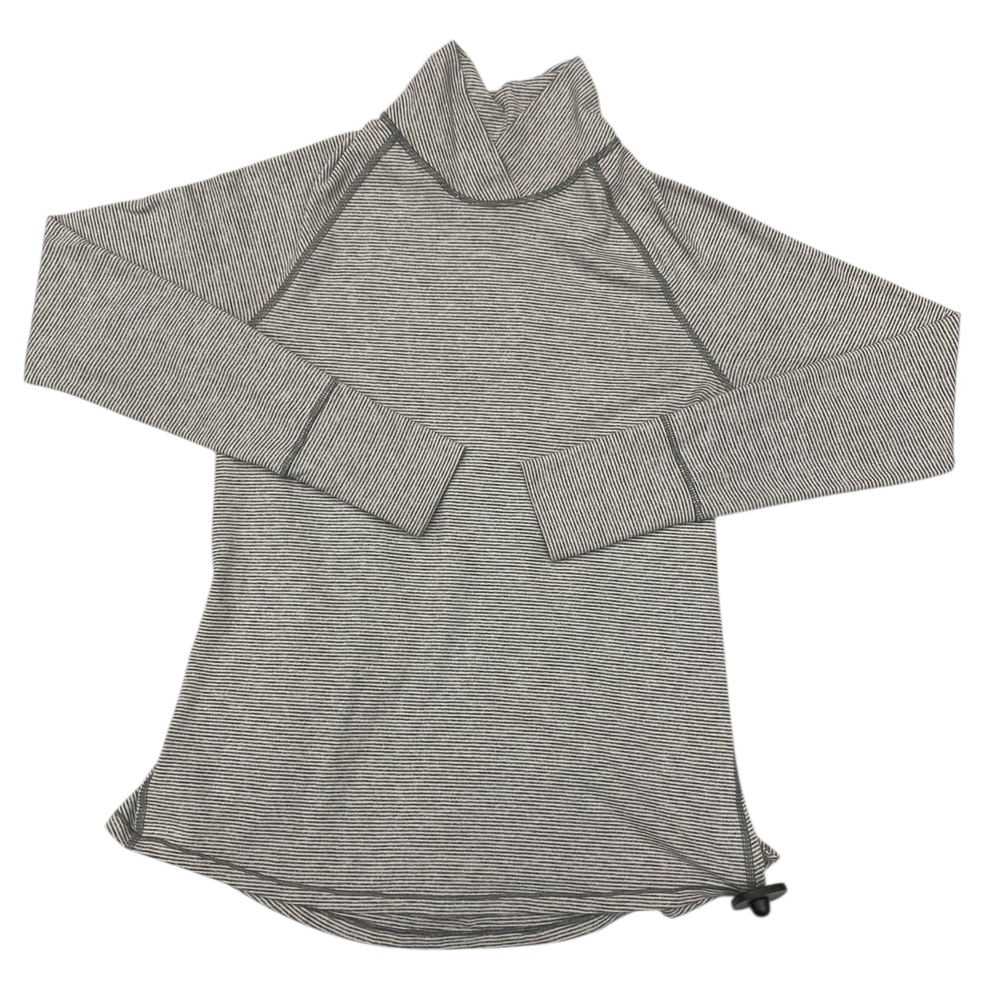 Athletic Top Ls Hoodie By Lululemon In Grey & White, Size:M