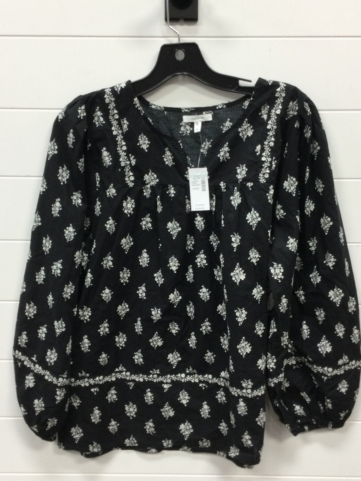 Blouse Ls By Maurices In Black, Size:L