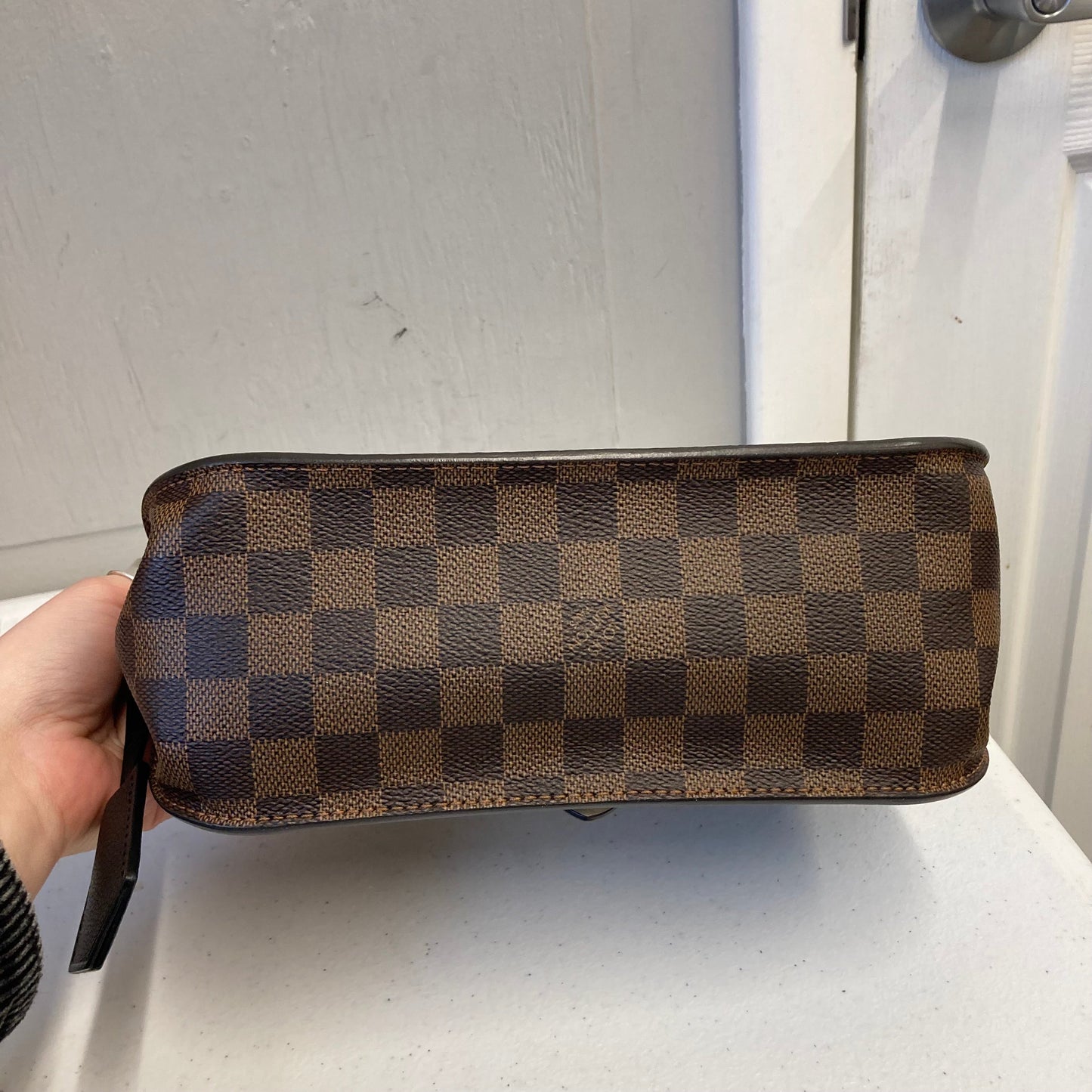 Handbag Luxury Designer By Louis Vuitton In Brown & Tan, Size:Small