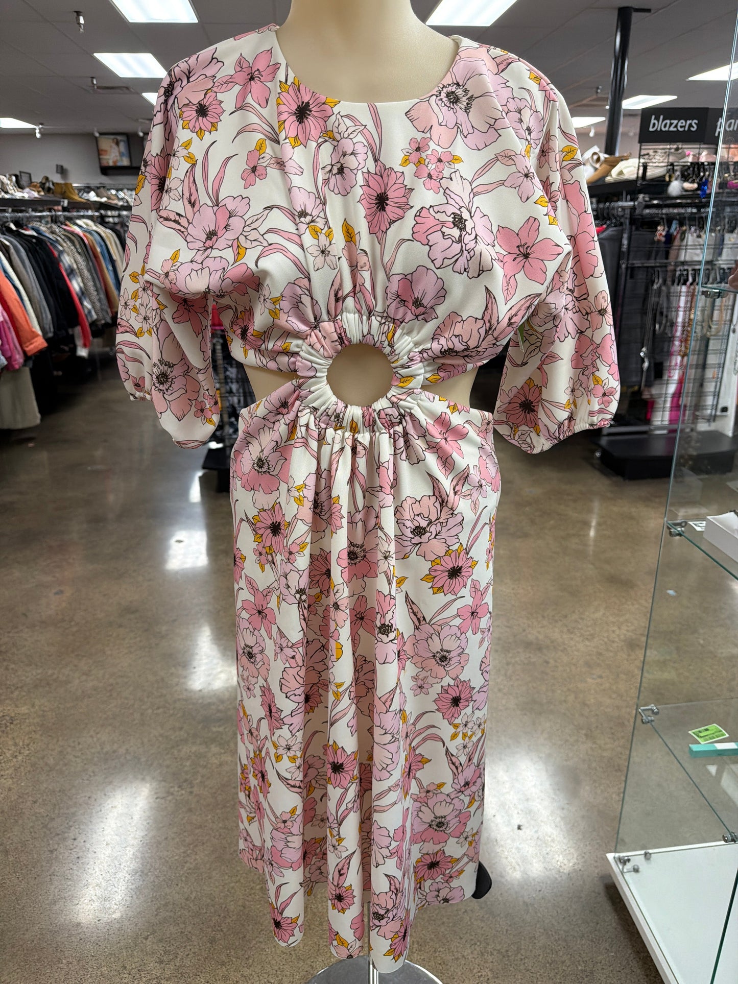 Dress Casual Maxi By Asos In Pink & White, Size:6
