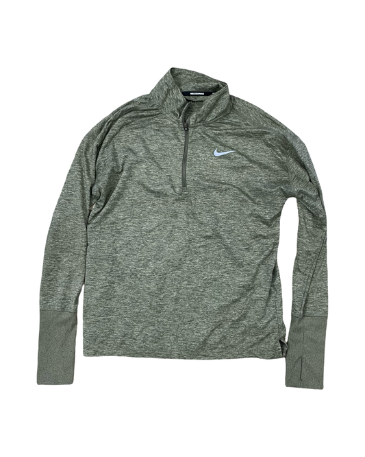 Athletic Top Ls Collar By Nike In Green, Size:S