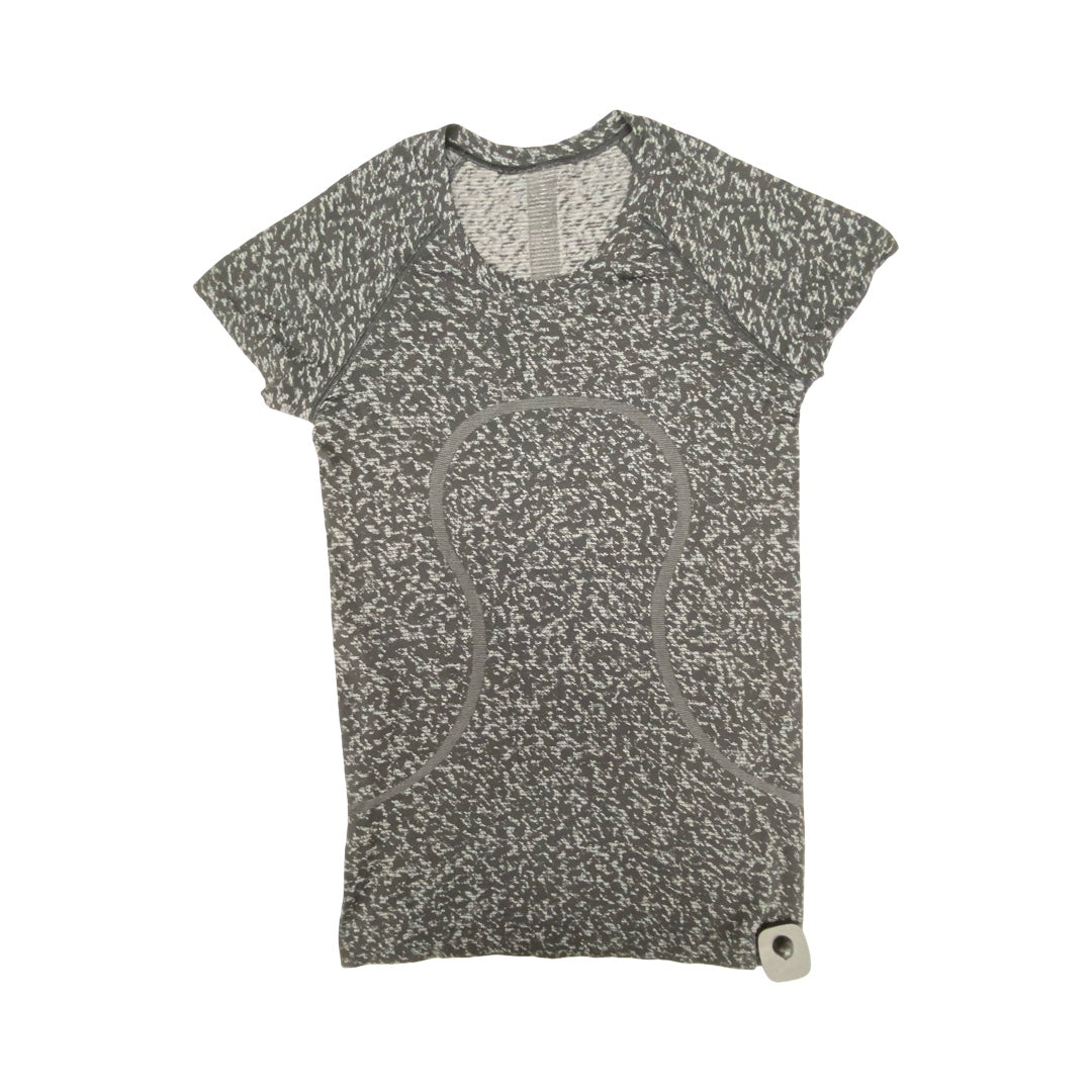 Athletic Top Ss By Lululemon In Black & Grey, Size:6