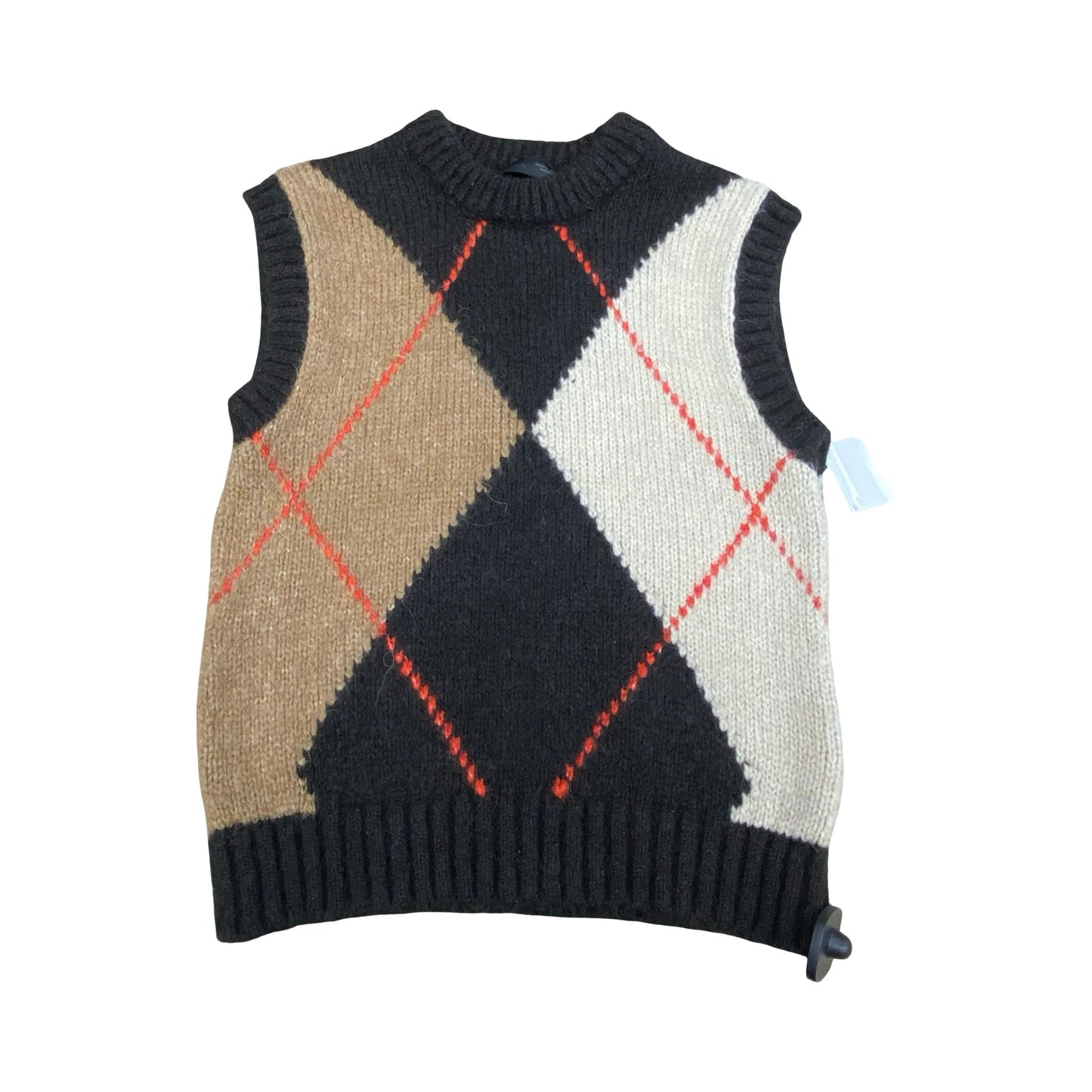 Vest Sweater By Zara In Brown & Tan, Size:S