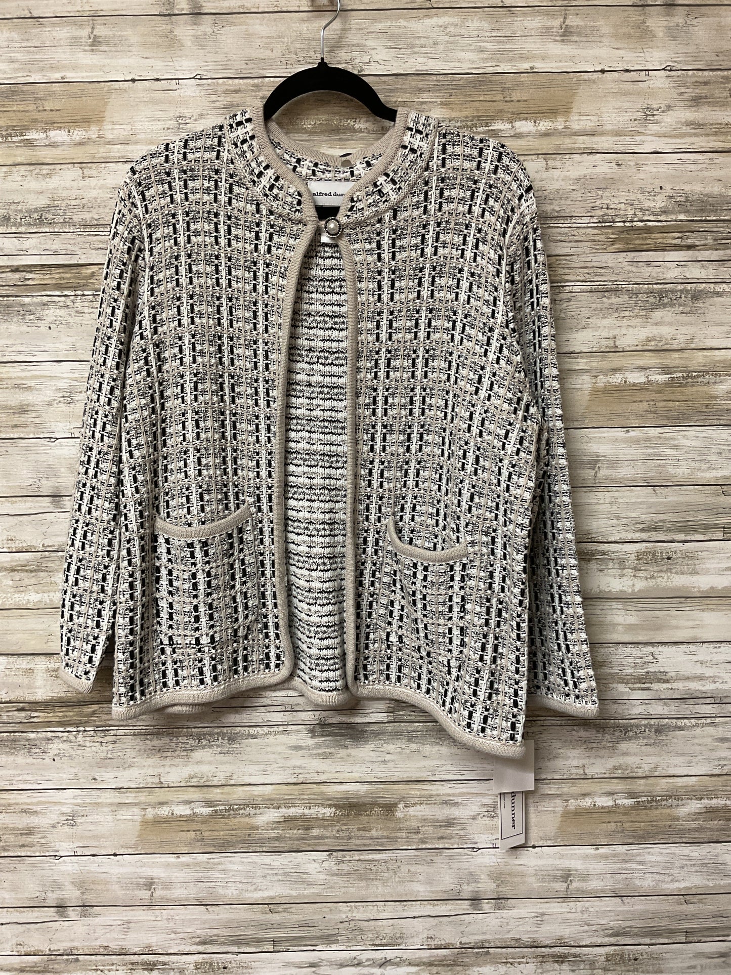 Cardigan By Alfred Dunner In Black & Tan, Size:S