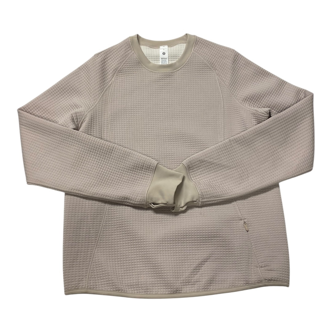 Athletic Top Ls Crewneck By Lululemon In Beige, Size:2