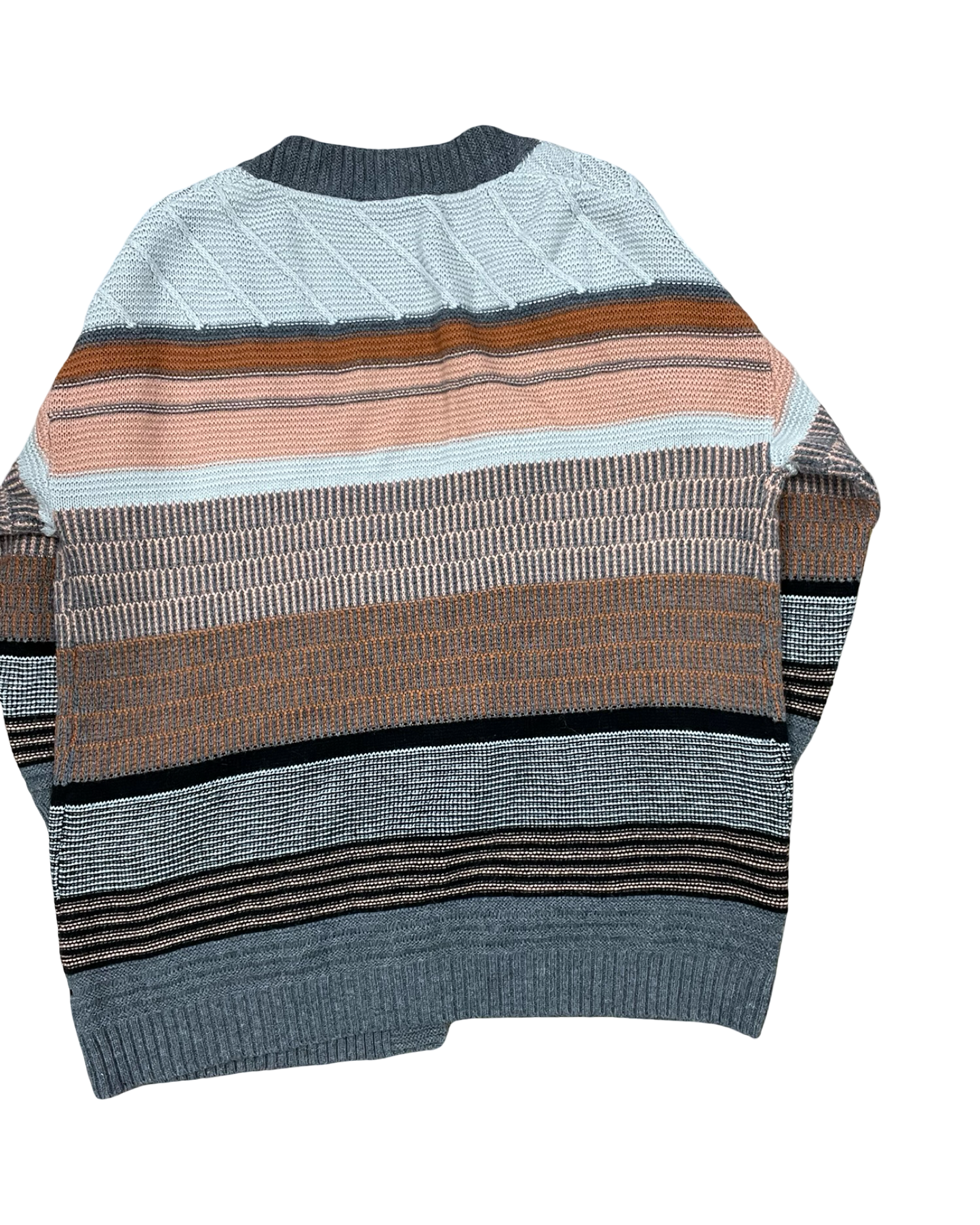Sweater Cardigan By Bloomchic In Grey & Orange, Size:Xl