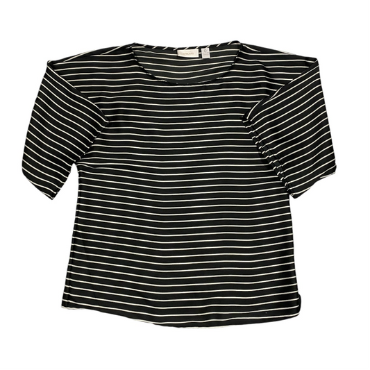 Top Short Sleeve By Chicos In Black & White, Size: S