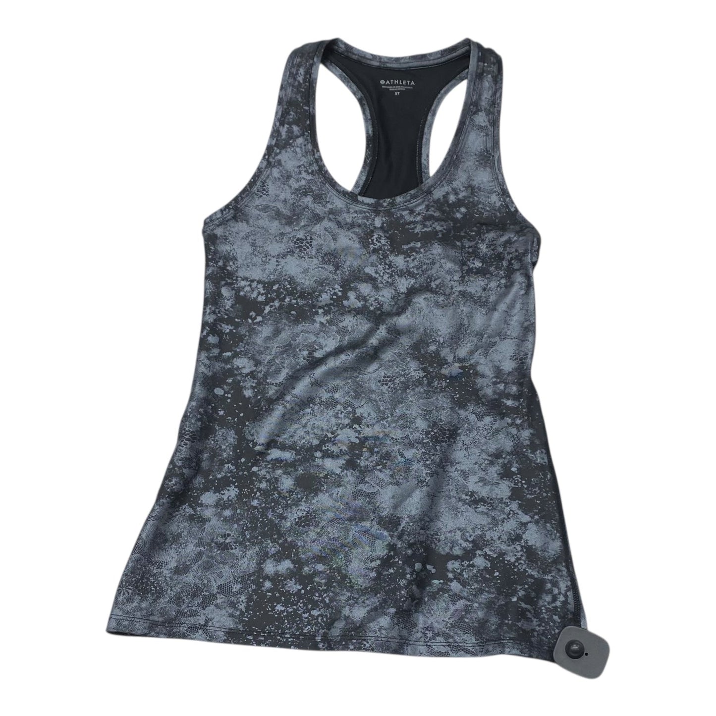 Athletic Tank Top By Athleta In Black & Silver, Size:S