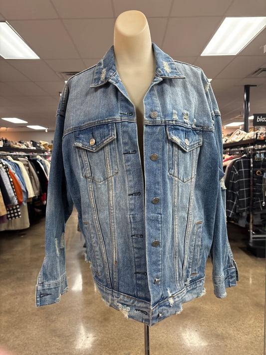 Jacket Denim By Clothes Mentor In Blue Denim, Size:M