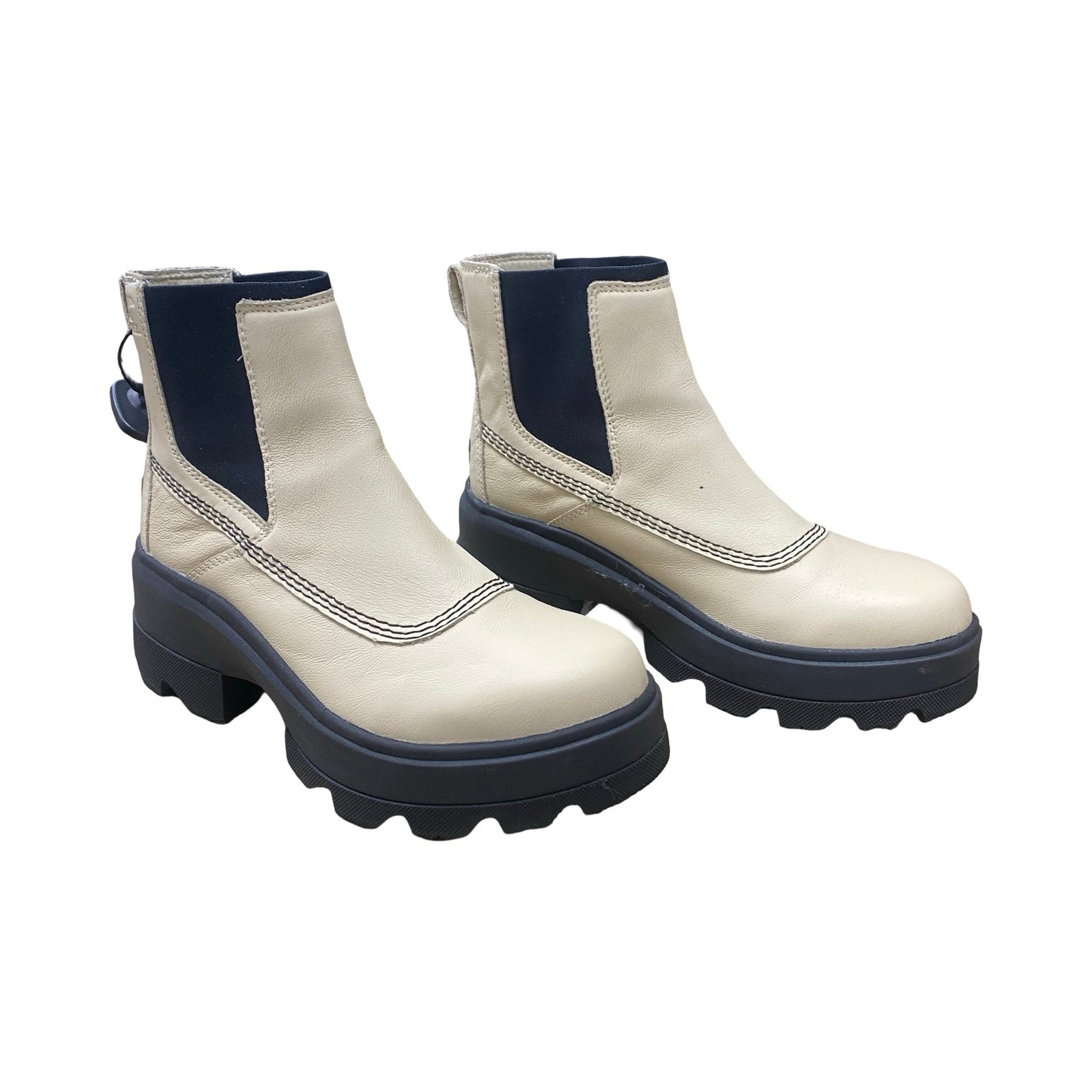 Boots Designer By Sorel In Black & Cream, Size:8