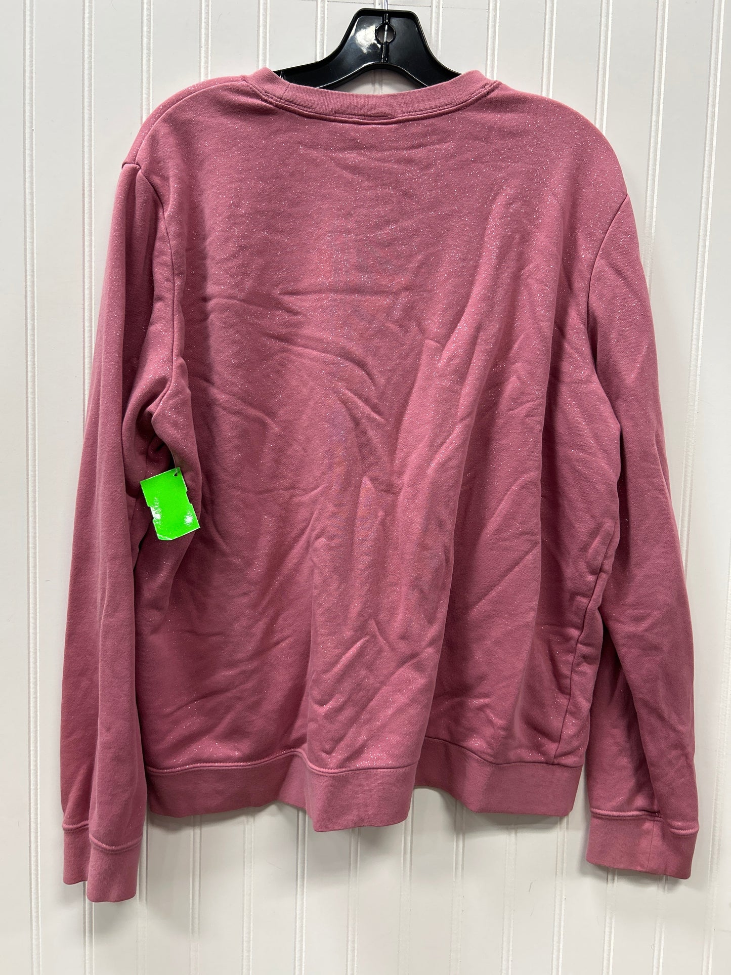 Athletic Top Ls Crewneck By Nike Apparel In Pink, Size:Xl