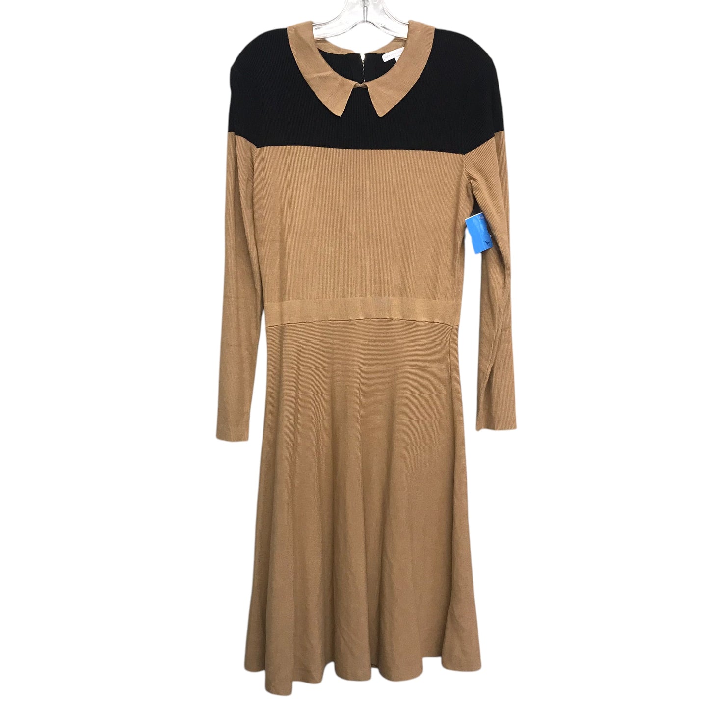 Dress Casual Midi By New York And Co In Black & Tan, Size:M