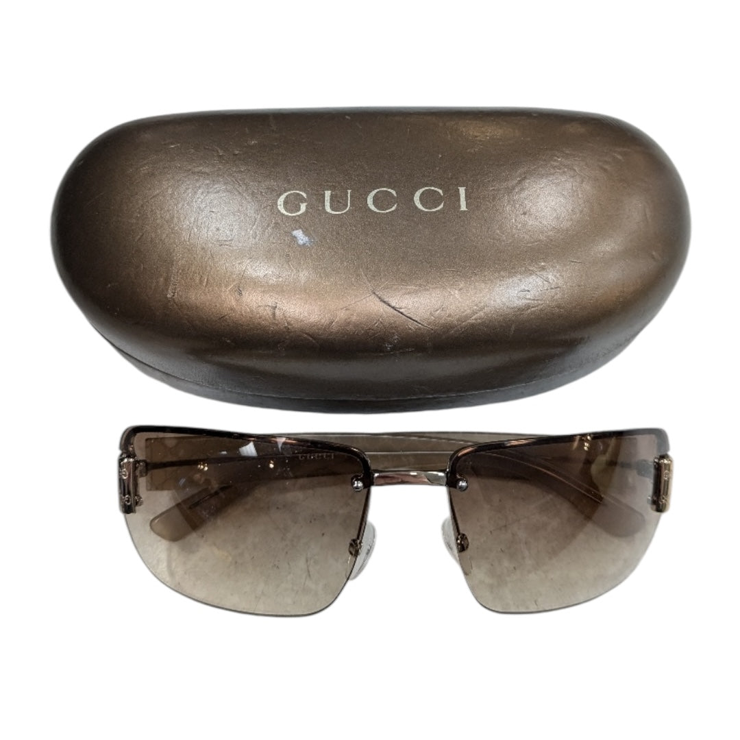 Sunglasses Luxury Designer By Gucci In Bronze