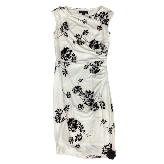 Dress Party Midi By Lauren By Ralph Lauren In Black & White, Size:Sp