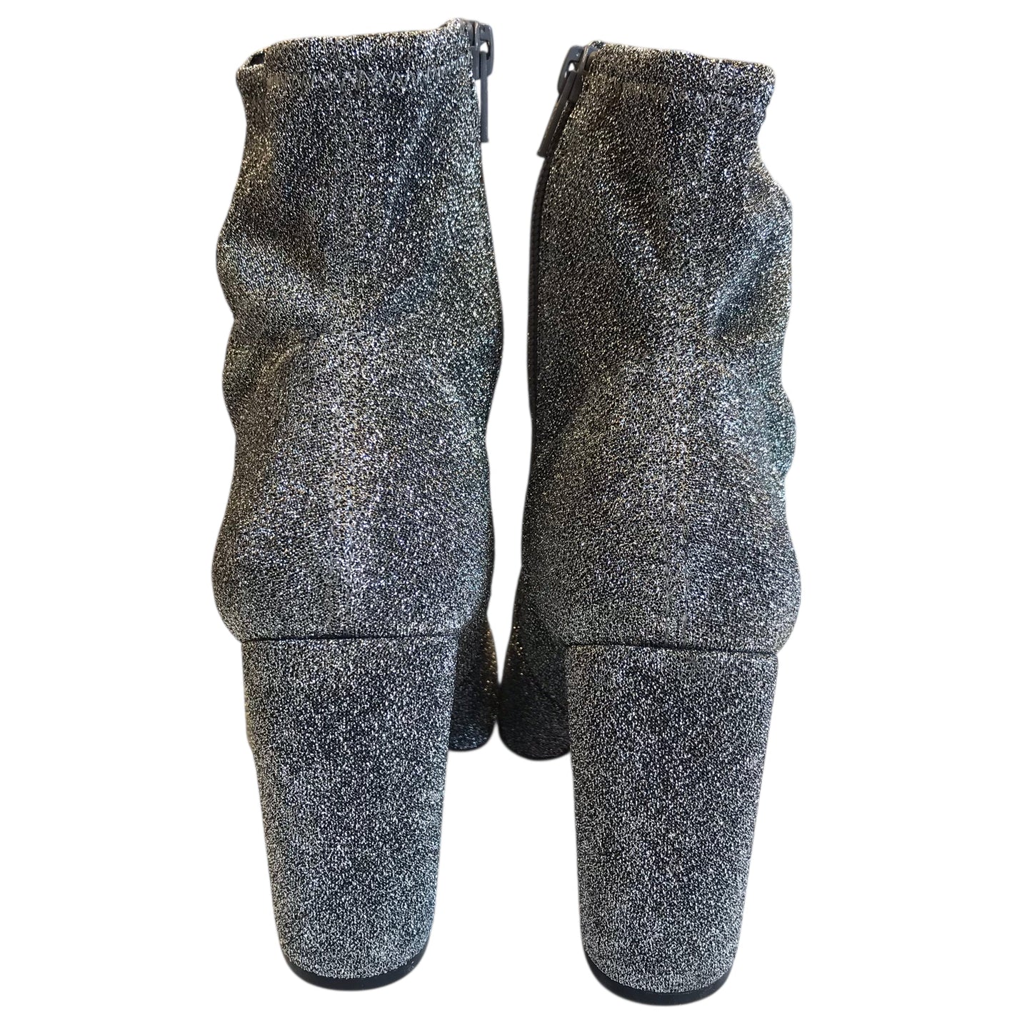 Boots Ankle Heels By Aldo In Silver, Size:6.5