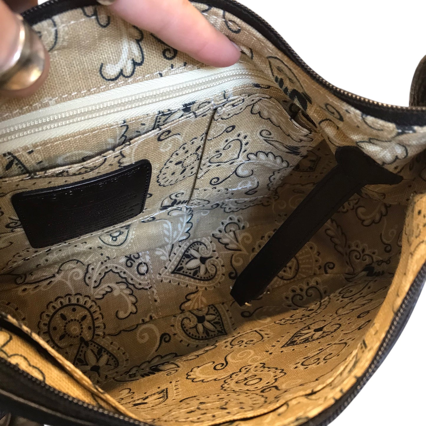 Handbag Leather By Brighton In Black, Size:Small