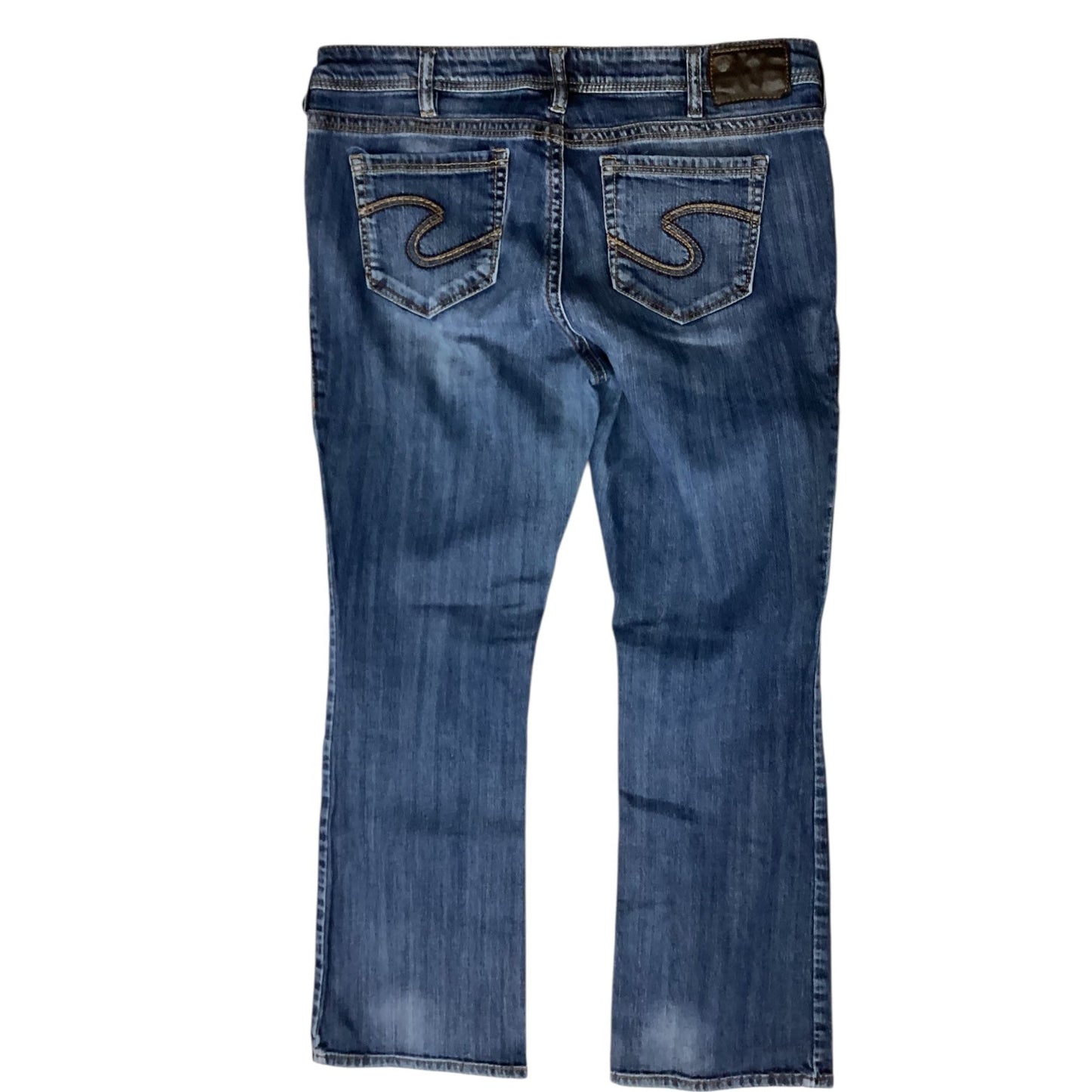 Jeans Boot Cut By Silver In Blue Denim, Size:10