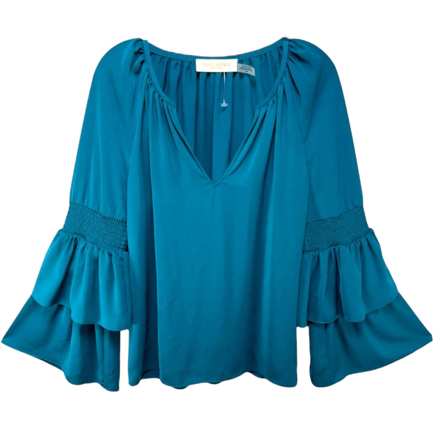 Lali V-Neck Bell Sleeve Top Designer By Ramy Brook In Aqua, Size S