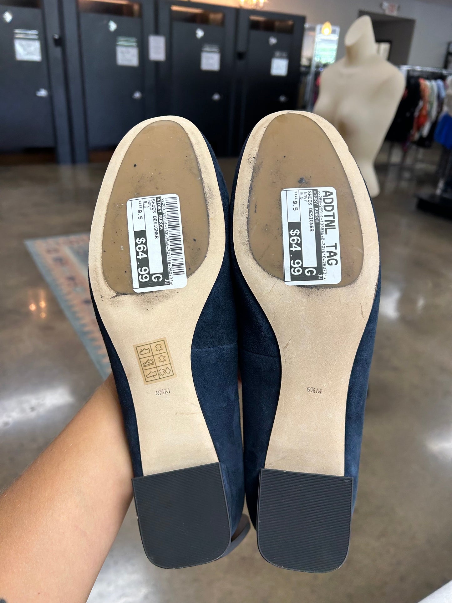 Shoes Designer By Tory Burch In Navy, Size:9.5