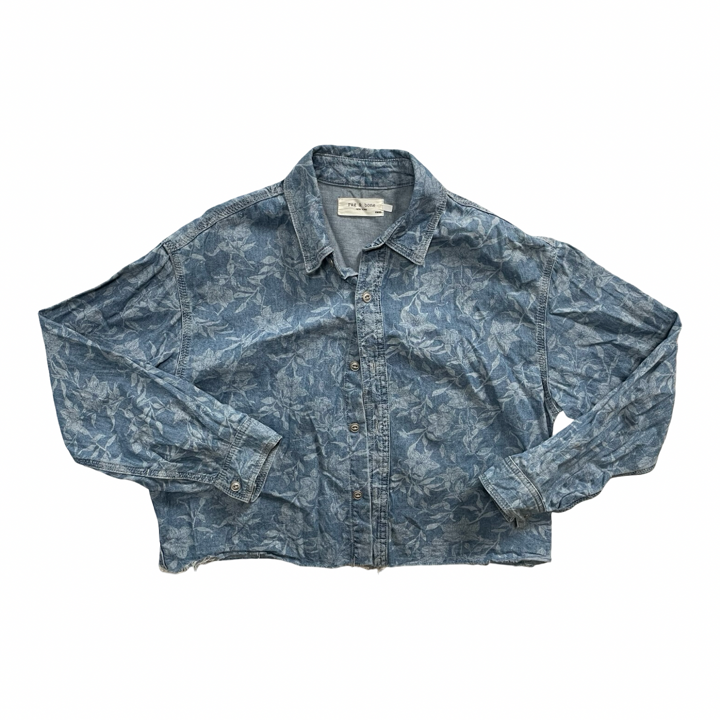 Blouse Ls By Rag And Bone In Blue & White, Size:Xs