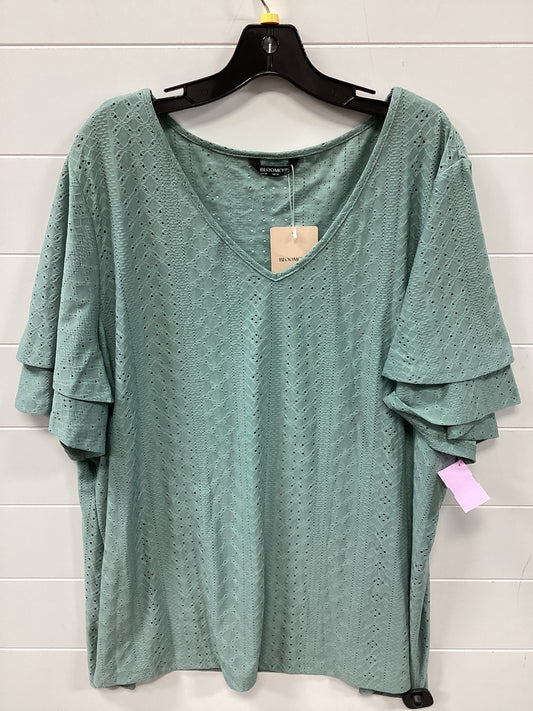 Top Ss By Bloomchic In Aqua, Size:3X