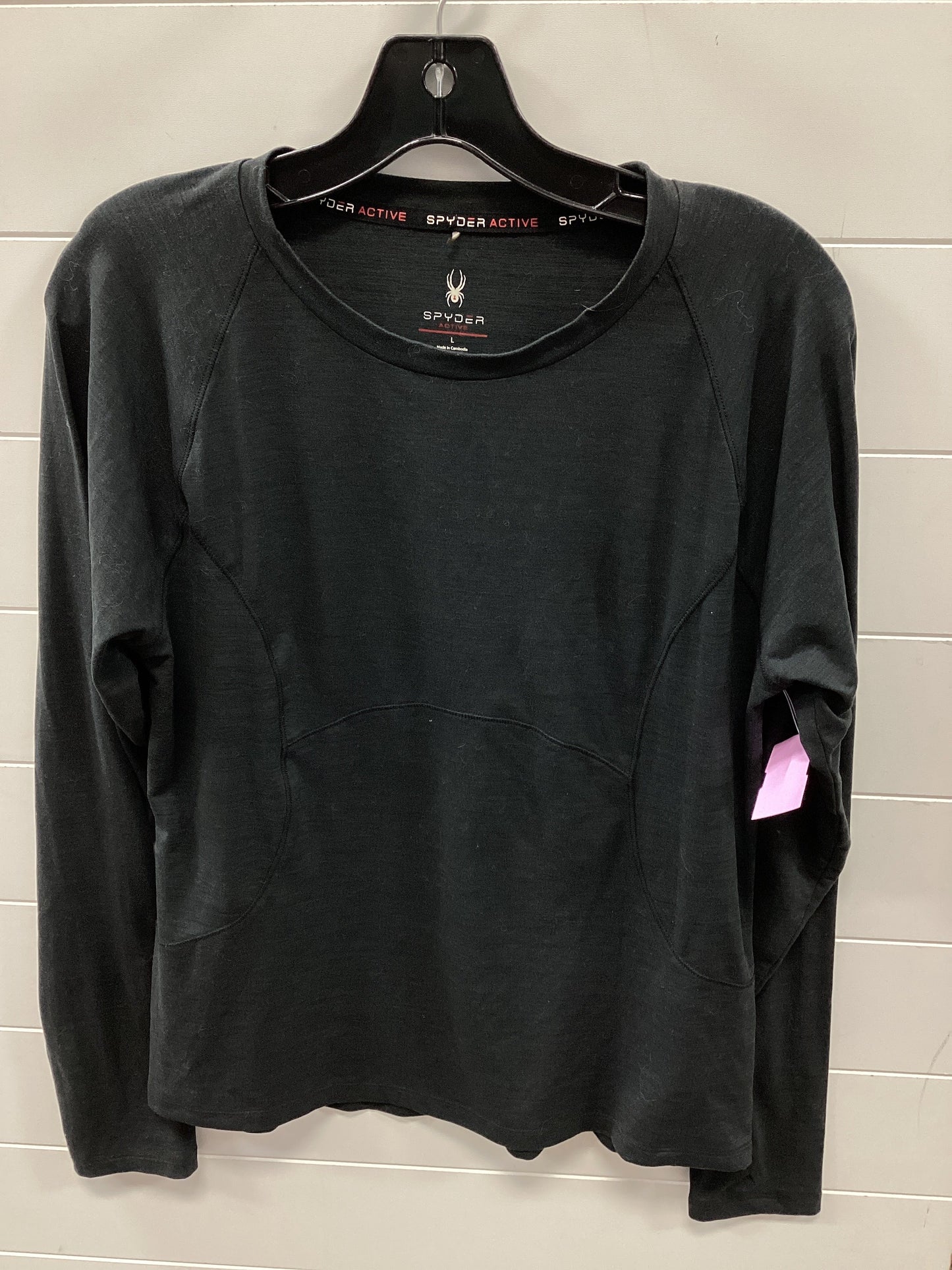 Athletic Top Ls Crewneck By Spyder In Black, Size:L