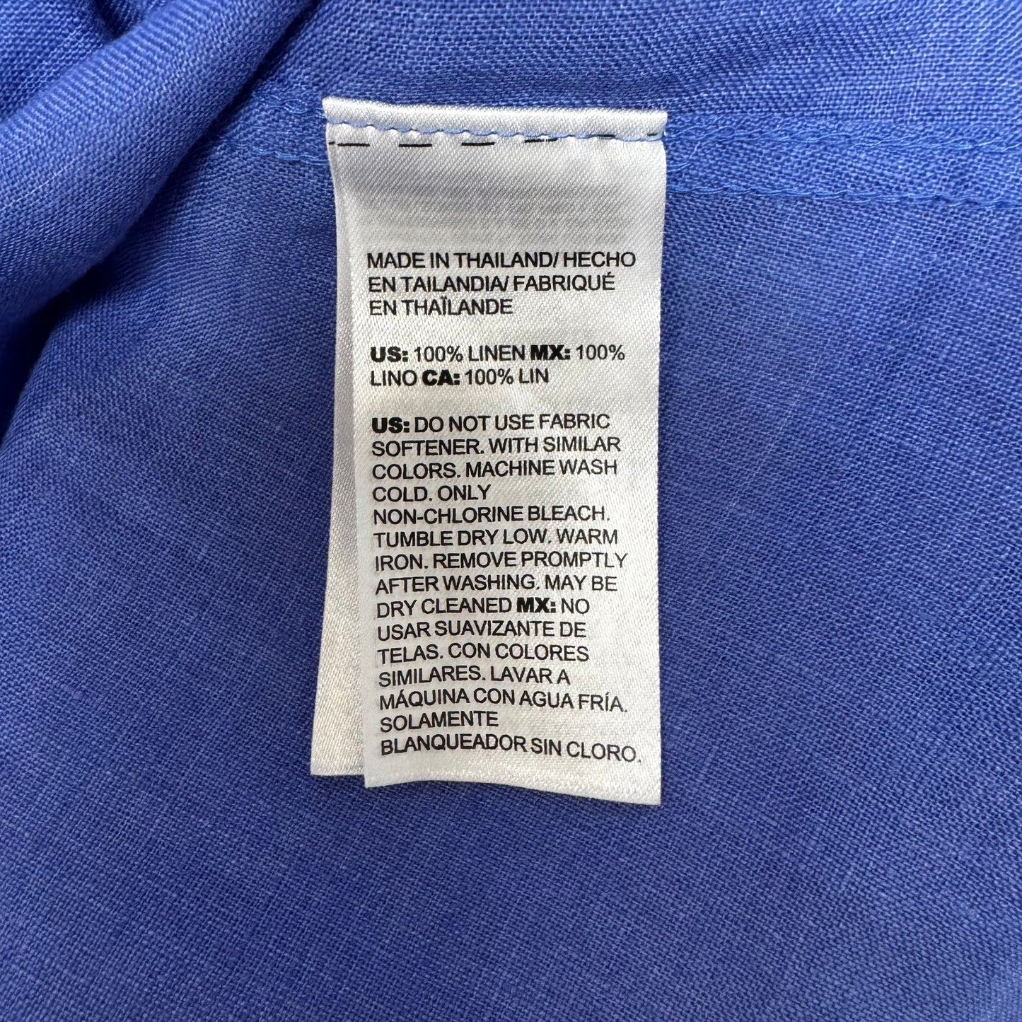 Linen Top 3/4 Sleeve By Chicos In Blue, Size: 14